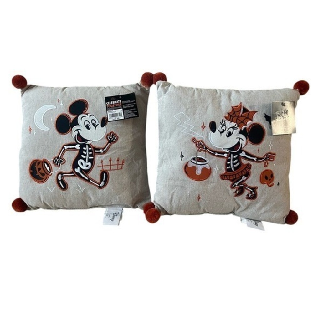 Celebrate Together Halloween Mickey and Minnie Pillows Embroidered Throw Pillows